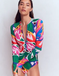 Maillot de bain sport à manches raglan