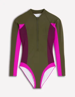 Maillot de bain sport à manches raglan