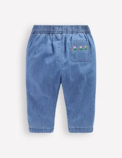 Pantalon brodé à enfiler