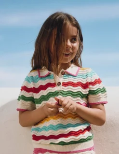 Polo en maille pointelle