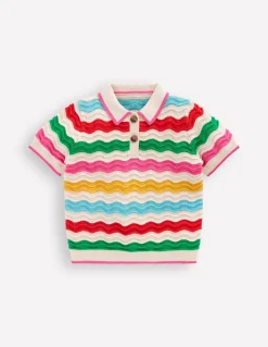 Polo en maille pointelle