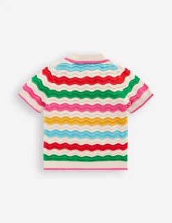 Polo en maille pointelle