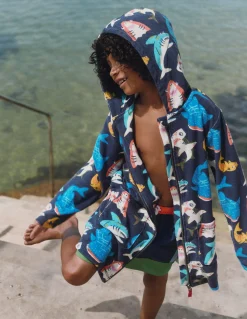 Poncho en éponge à fermeture zippée