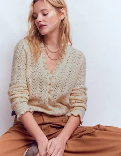 Pull Eloise à col tunisien et volants