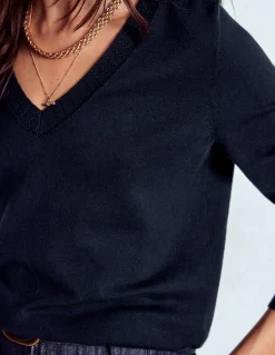 Pull Emilia à col V en coton