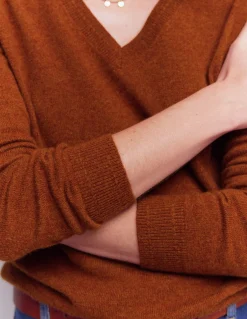 Pull Eva col V en cachemire