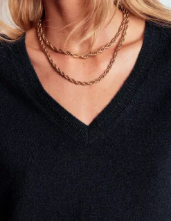 Pull Eva col V en cachemire