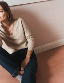 Pull Eva col V en cachemire