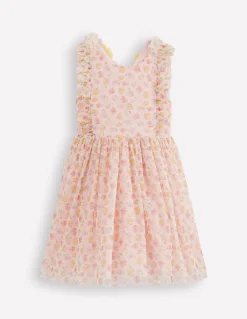 Robe à bretelles virevoltantes au dos