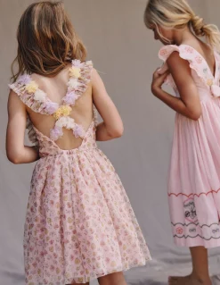 Robe à bretelles virevoltantes au dos