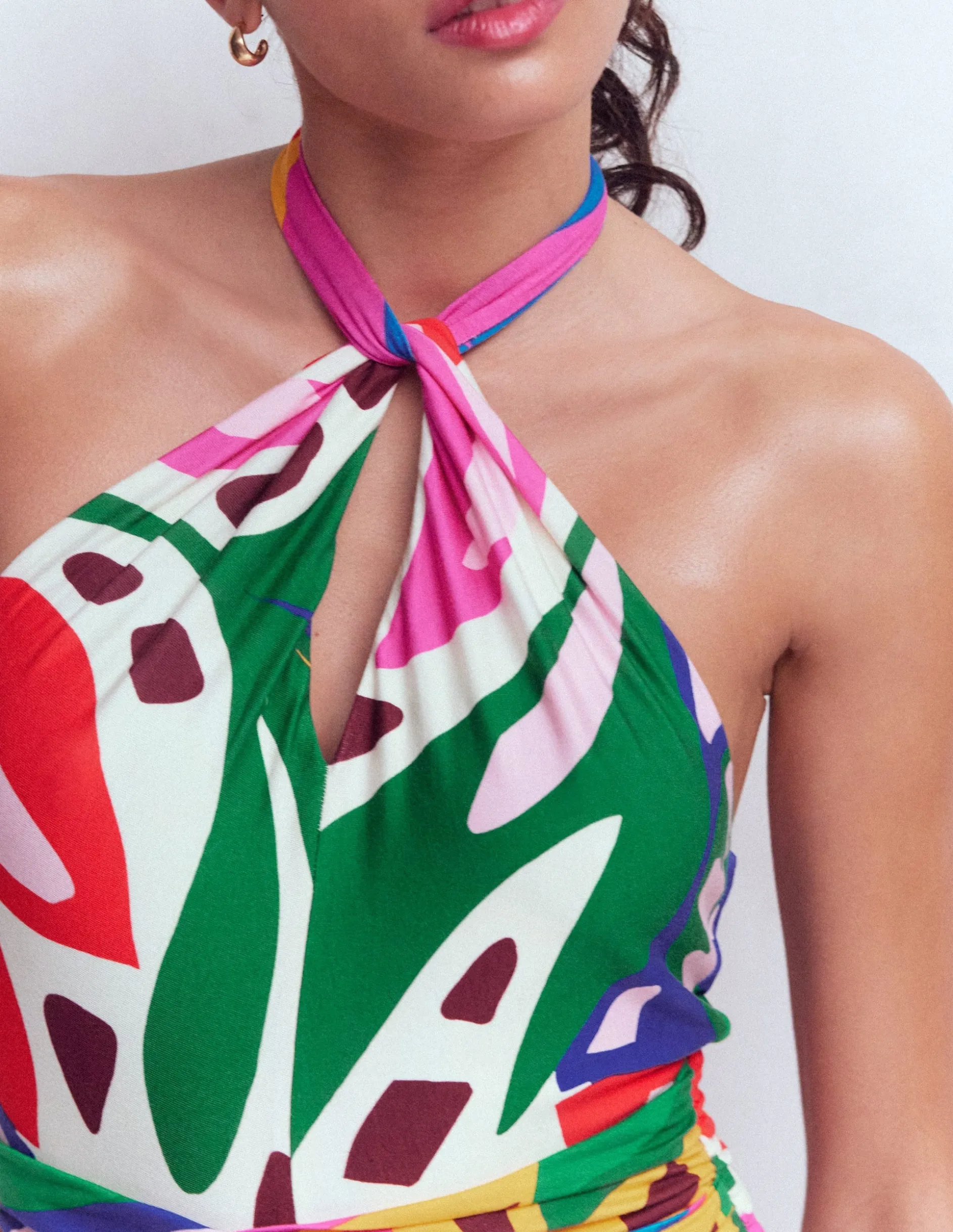 Robe à col torsadé Sydney en jersey