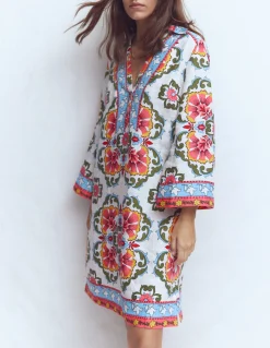 Robe courte Carmen en lin