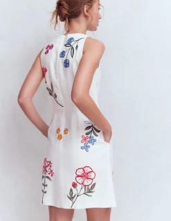 Robe courte habillée en lin