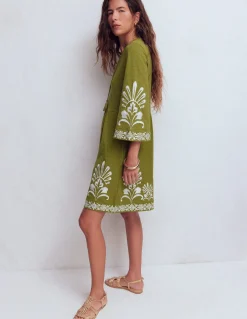 Robe courte style caftan en jersey