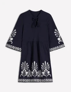 Robe courte style caftan en jersey