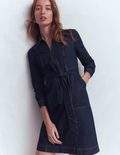 Robe courte zippée en jean