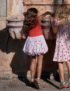 Robe côtelée à ourlet bulle