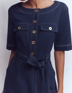 Robe droite Bria en point de Rome