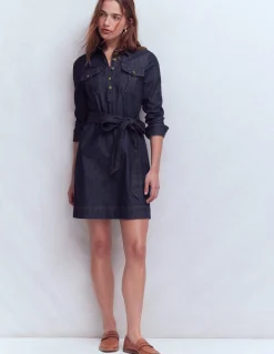 Robe en jean à demi-patte de boutonnage