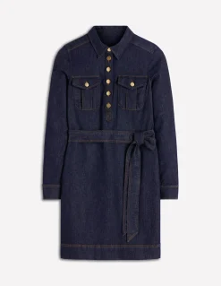 Robe en jean à demi-patte de boutonnage