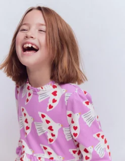 Robe en jersey à manches blousantes