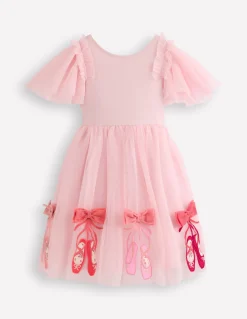 Robe en tulle à manches courtes avec logo