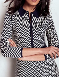 Robe Fiona en maille à chevrons