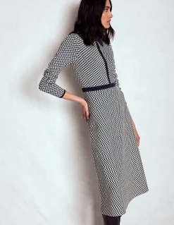 Robe Fiona en maille à chevrons