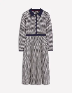 Robe Fiona en maille à chevrons