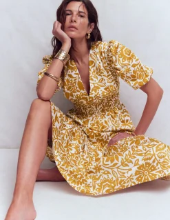 Robe Irene à manches bouffantes