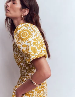 Robe Irene à manches bouffantes