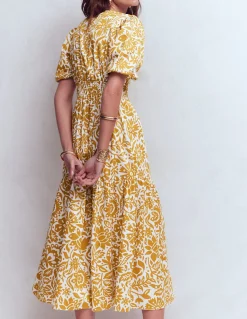 Robe Irene à manches bouffantes