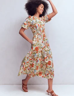 Robe Irene à manches bouffantes