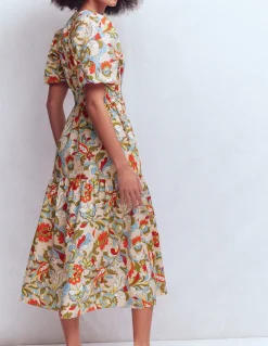 Robe Irene à manches bouffantes