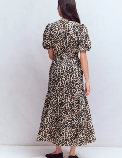 Robe Irene à manches bouffantes
