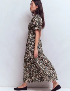 Robe Irene à manches bouffantes