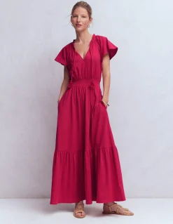 Robe longue Tala en jersey à volants