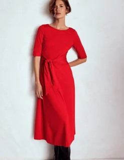 Robe Mathilde en point de Rome à nouer à la taille