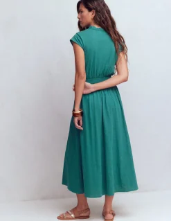 Robe midi Alba à smocks en jersey