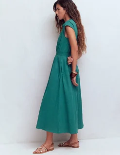 Robe midi Alba à smocks en jersey