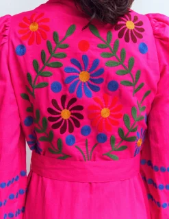 Robe midi Ava en lin mélangé