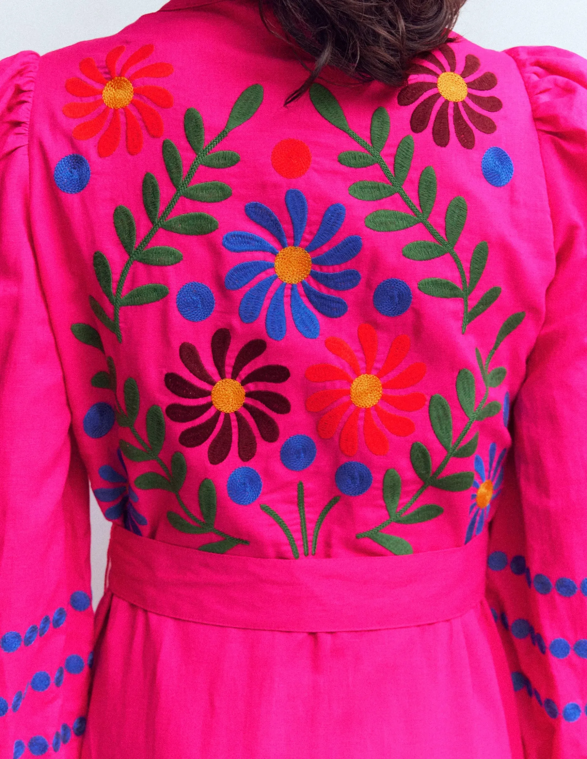 Robe midi Ava en lin mélangé