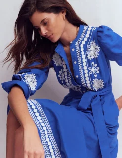 Robe midi Ava en lin mélangé