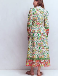 Robe midi Ava en lin mélangé