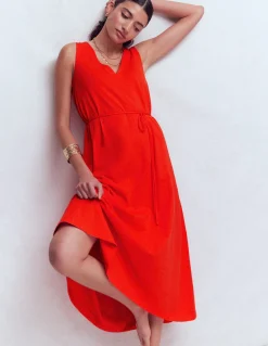 Robe midi Mia en jersey à col V