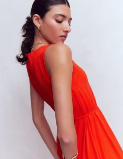 Robe midi Mia en jersey à col V