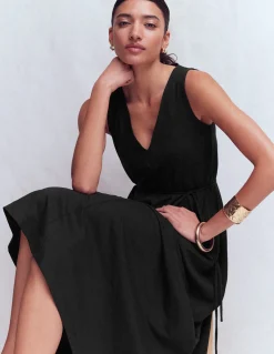 Robe midi Mia en jersey à col V