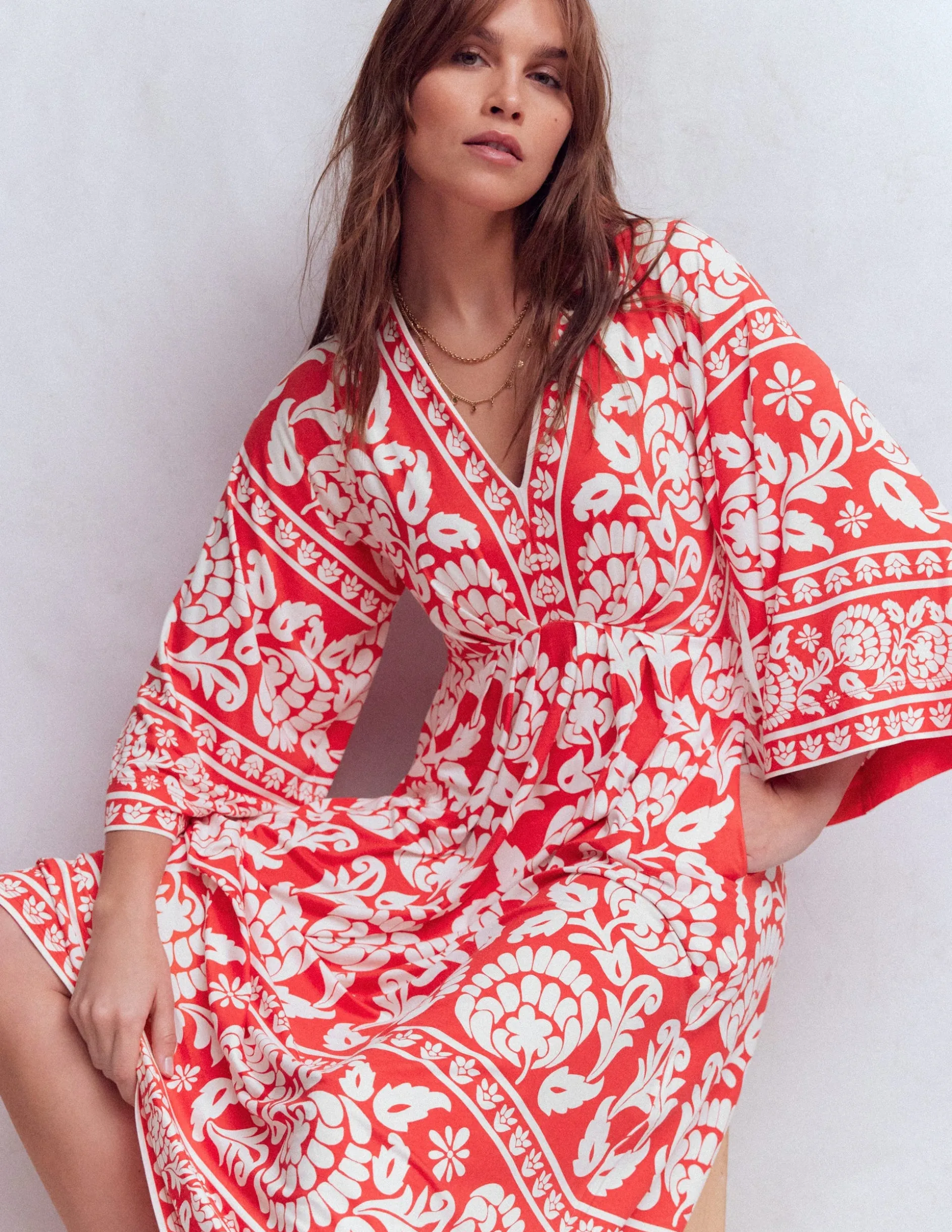 Robe midi Nell façon kimono en jersey