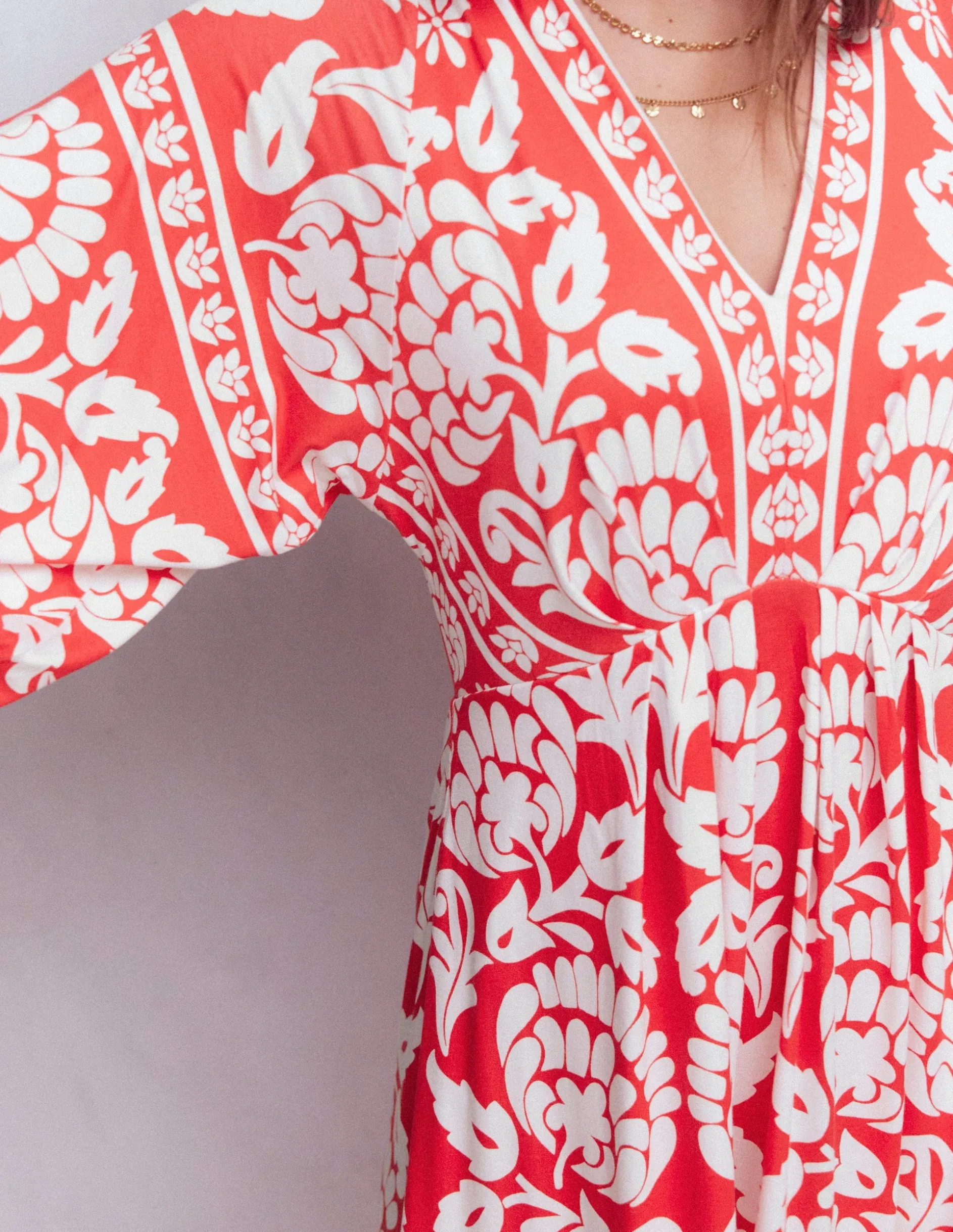 Robe midi Nell façon kimono en jersey