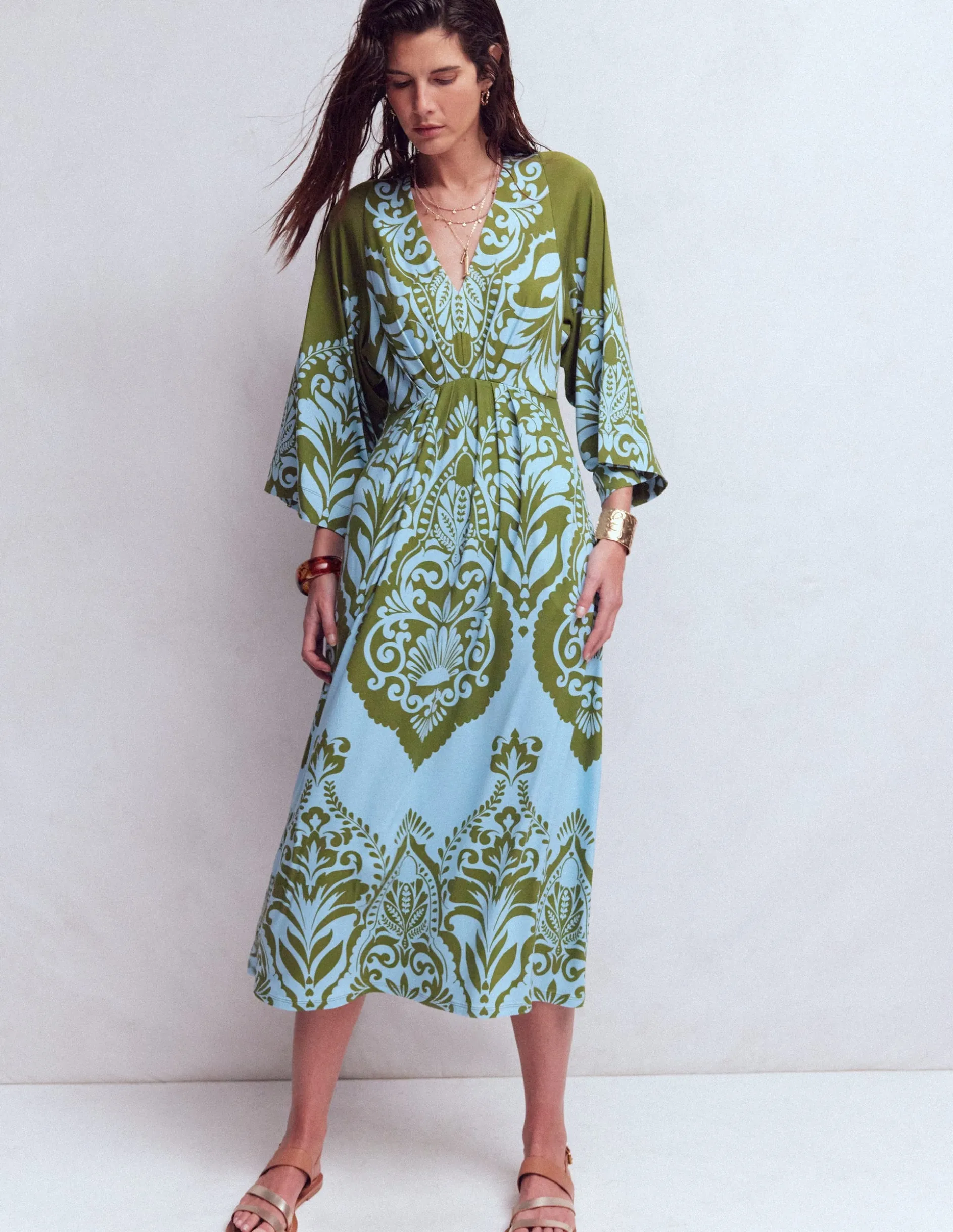 Robe midi Nell façon kimono en jersey